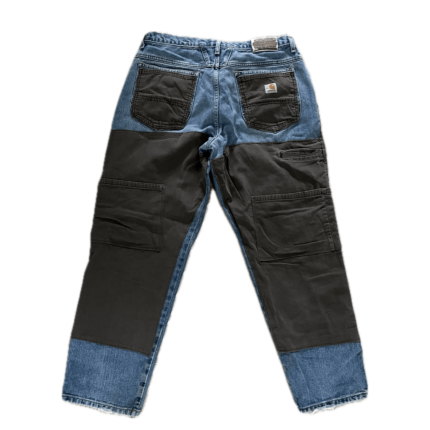 Reworked double knee jeans